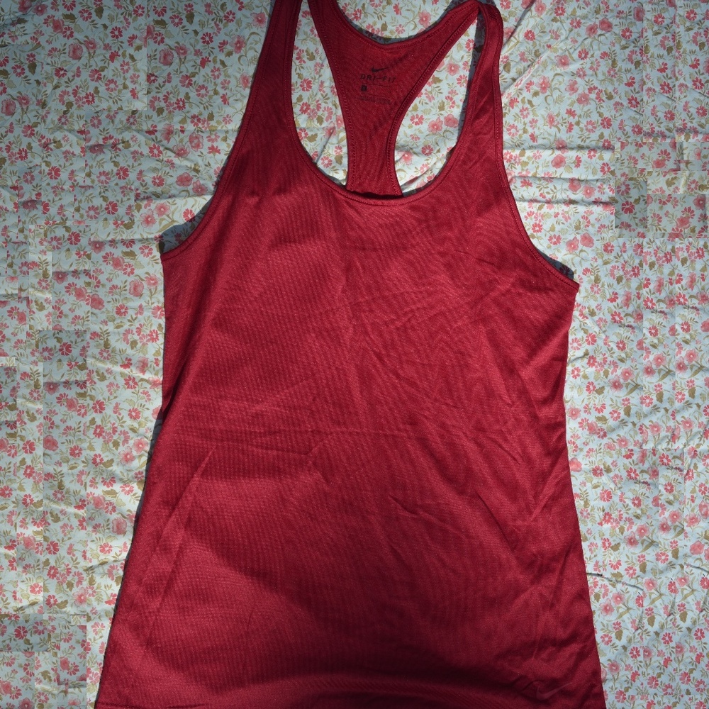 Nike Tank Top Racer-back Red Burgundy Active Small